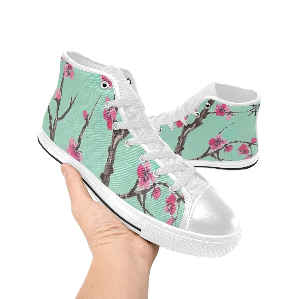 Arizona Green Tea Pattern High Top Canvas Women's Shoes
