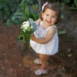 'Ava' White & Pink Star Girl's Romper