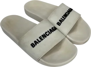 Balenciaga White Pool Sliders UK 8 EU 41 👠