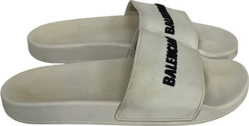 Balenciaga White Pool Sliders UK 8 EU 41 👠