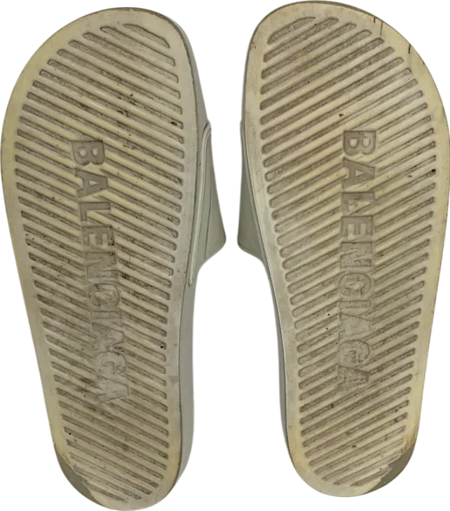 Balenciaga White Pool Sliders UK 8 EU 41 👠