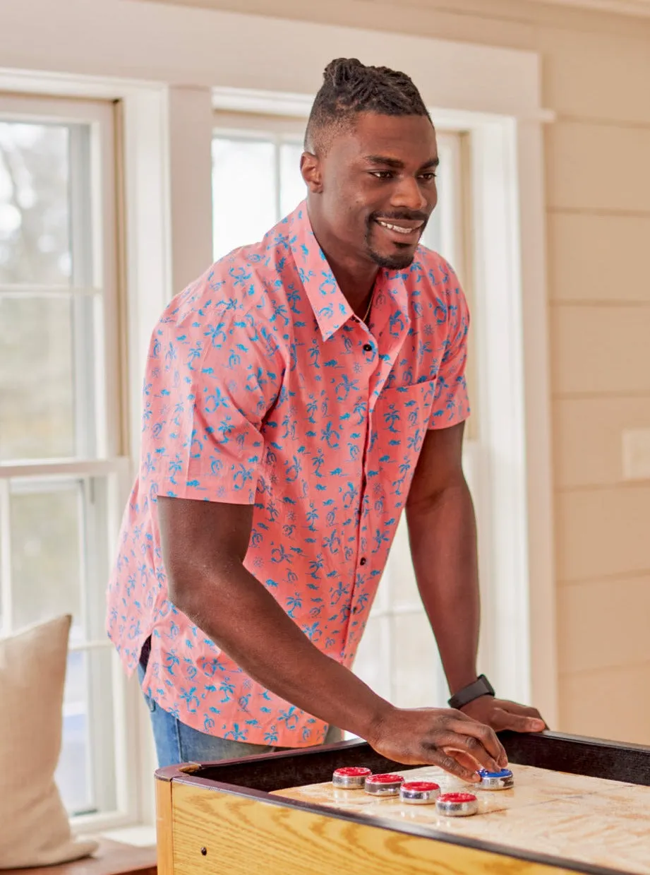Bali Beach Shirt (pink & blue)