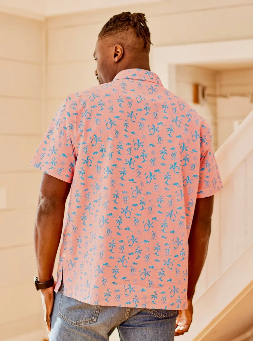 Bali Beach Shirt (pink & blue)