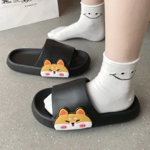 Bathroom Antiskid Cartoon Men Wearing Sandals And Slippers