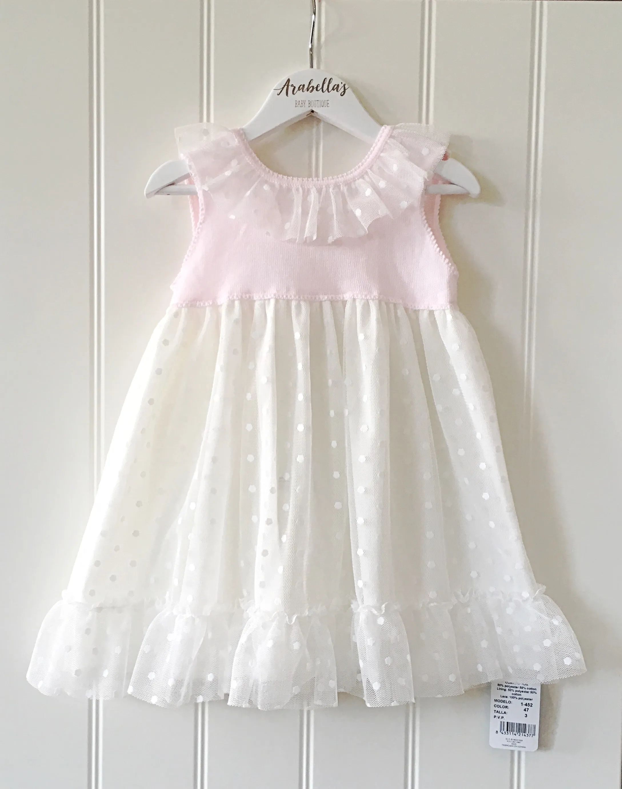 'Belle' Granlei Pink & Ivory Tulle Dress
