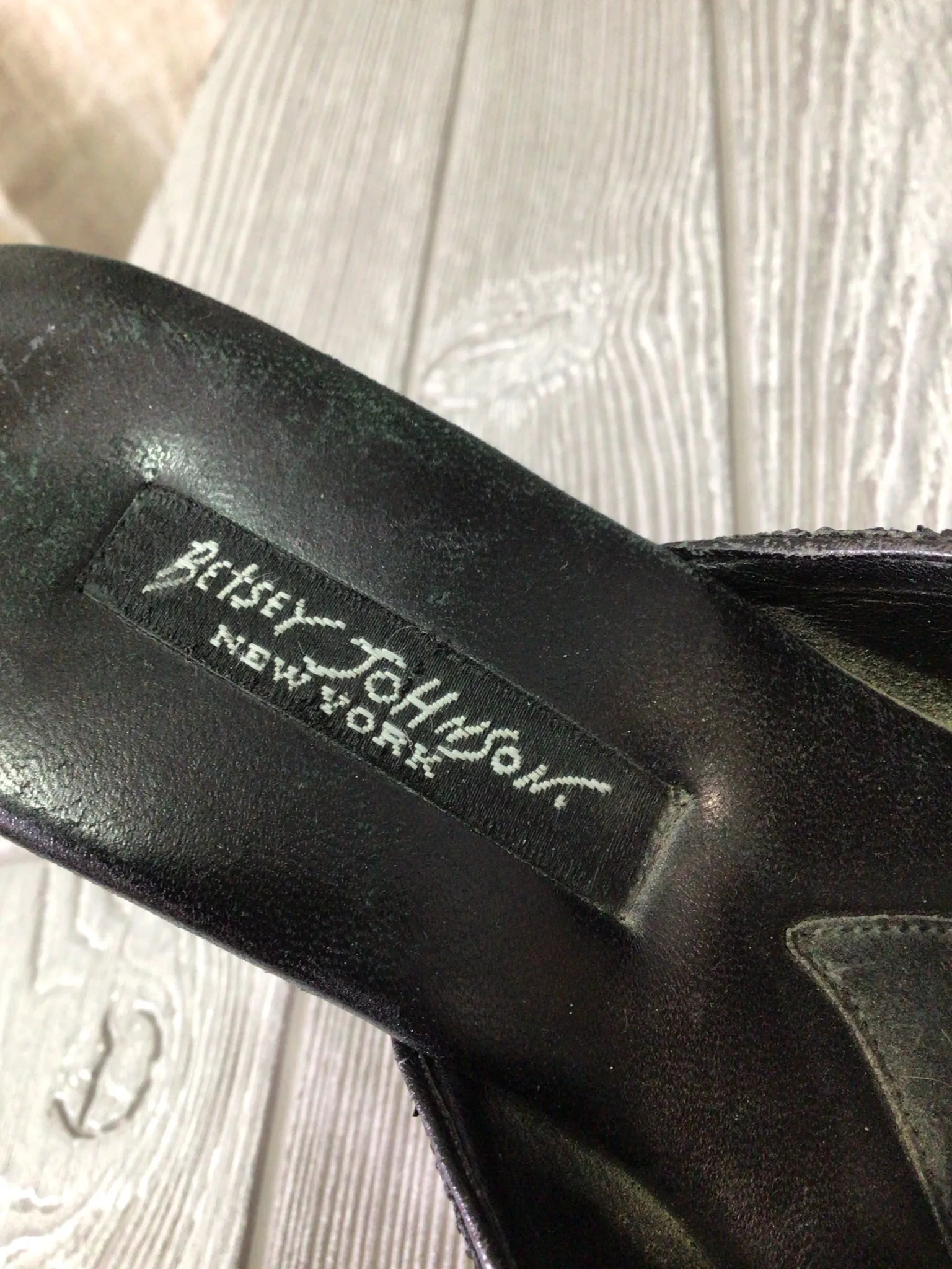 Betsey Johnson Leather Sparkle Mules Size 7
