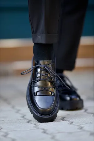 Black Calf Casual Laces Shoes