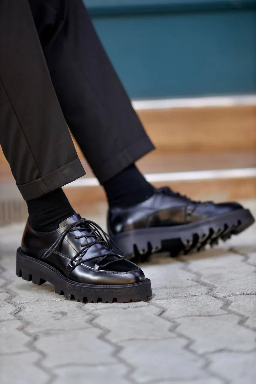 Black Calf Casual Laces Shoes