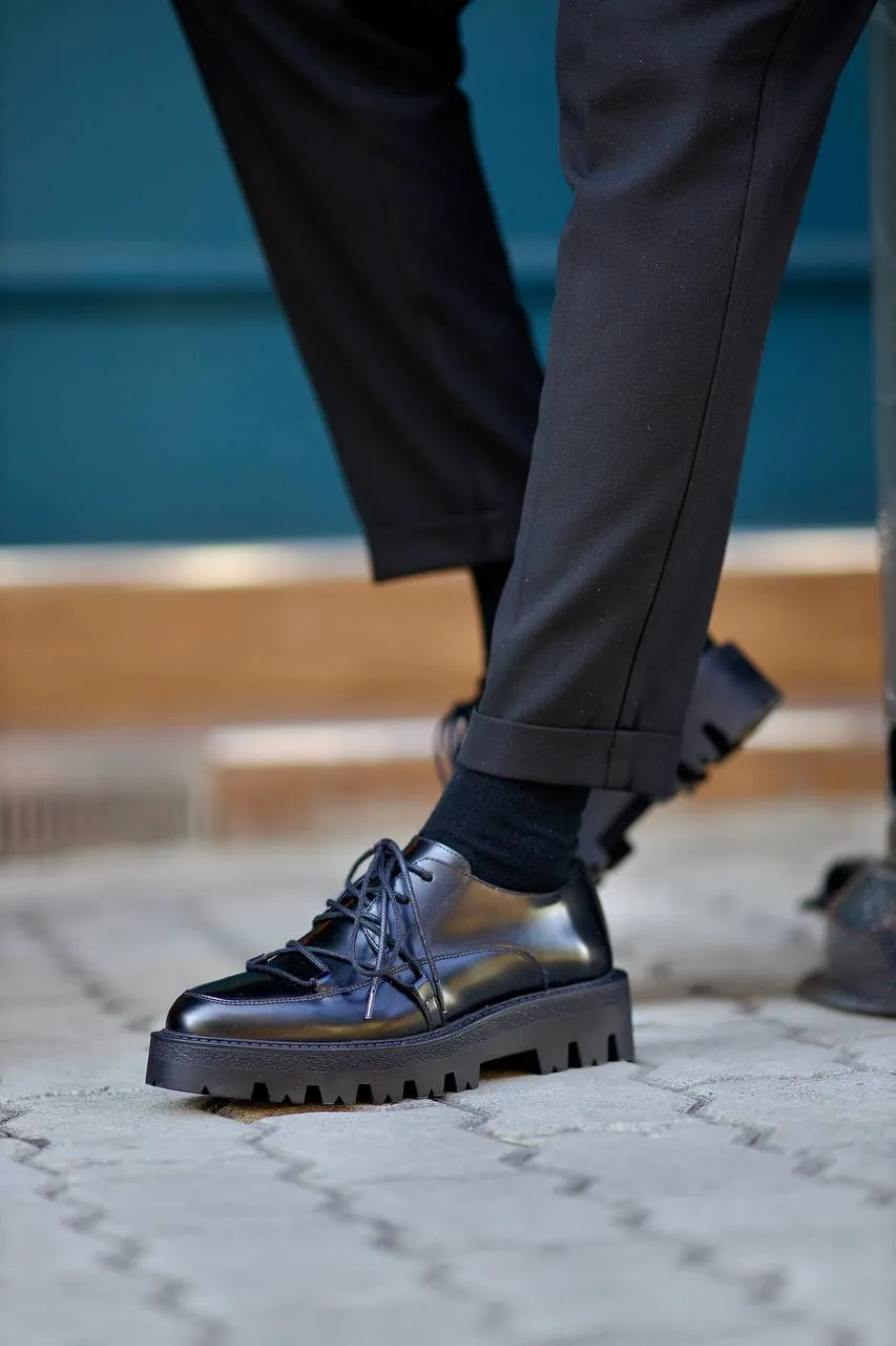 Black Calf Casual Laces Shoes
