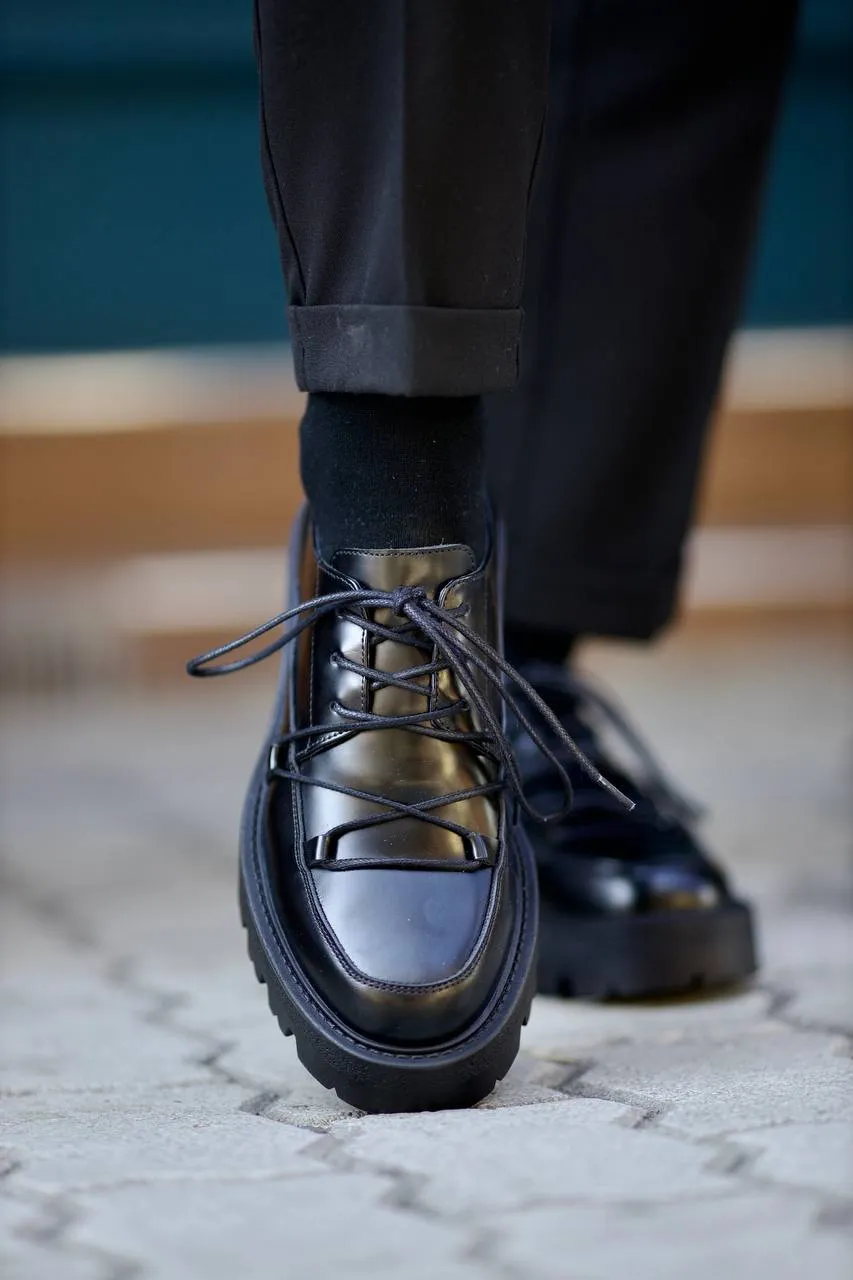 Black Calf Casual Laces Shoes