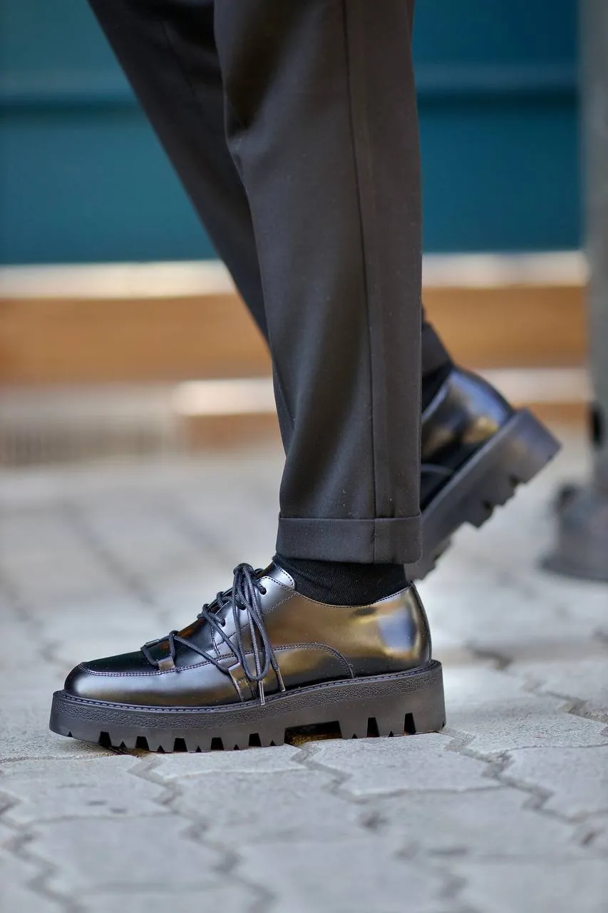 Black Calf Casual Laces Shoes