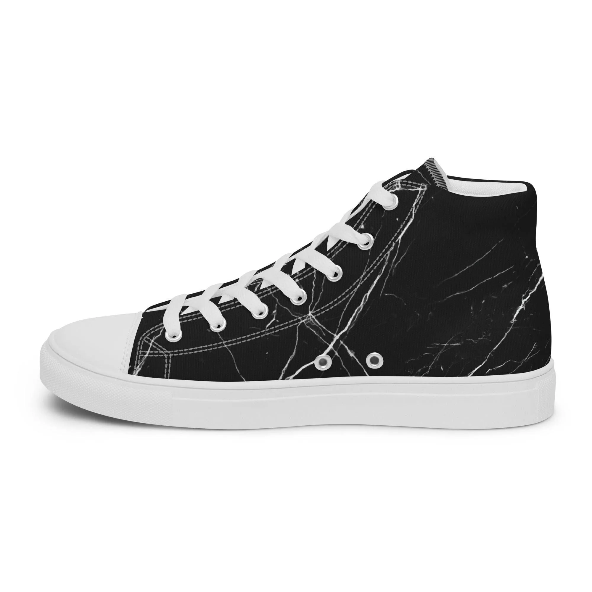 Black High Top Canvas Shoes Paint Splatter