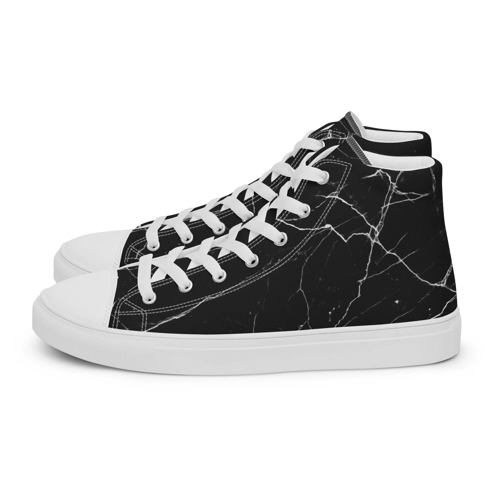 Black High Top Canvas Shoes Paint Splatter