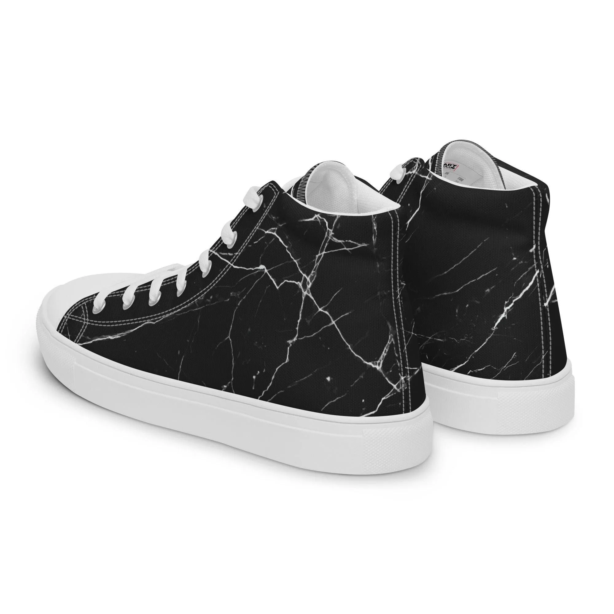 Black High Top Canvas Shoes Paint Splatter
