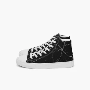 Black High Top Canvas Shoes Paint Splatter