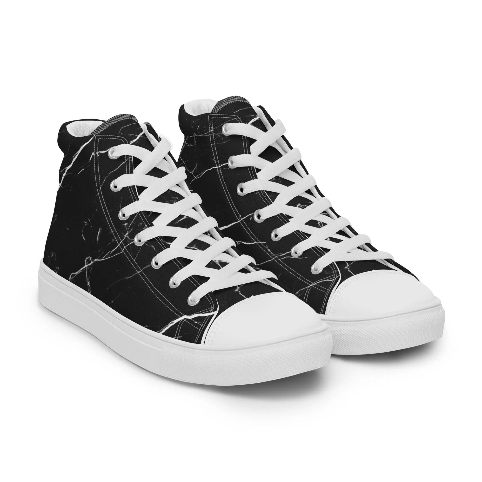 Black High Top Canvas Shoes Paint Splatter