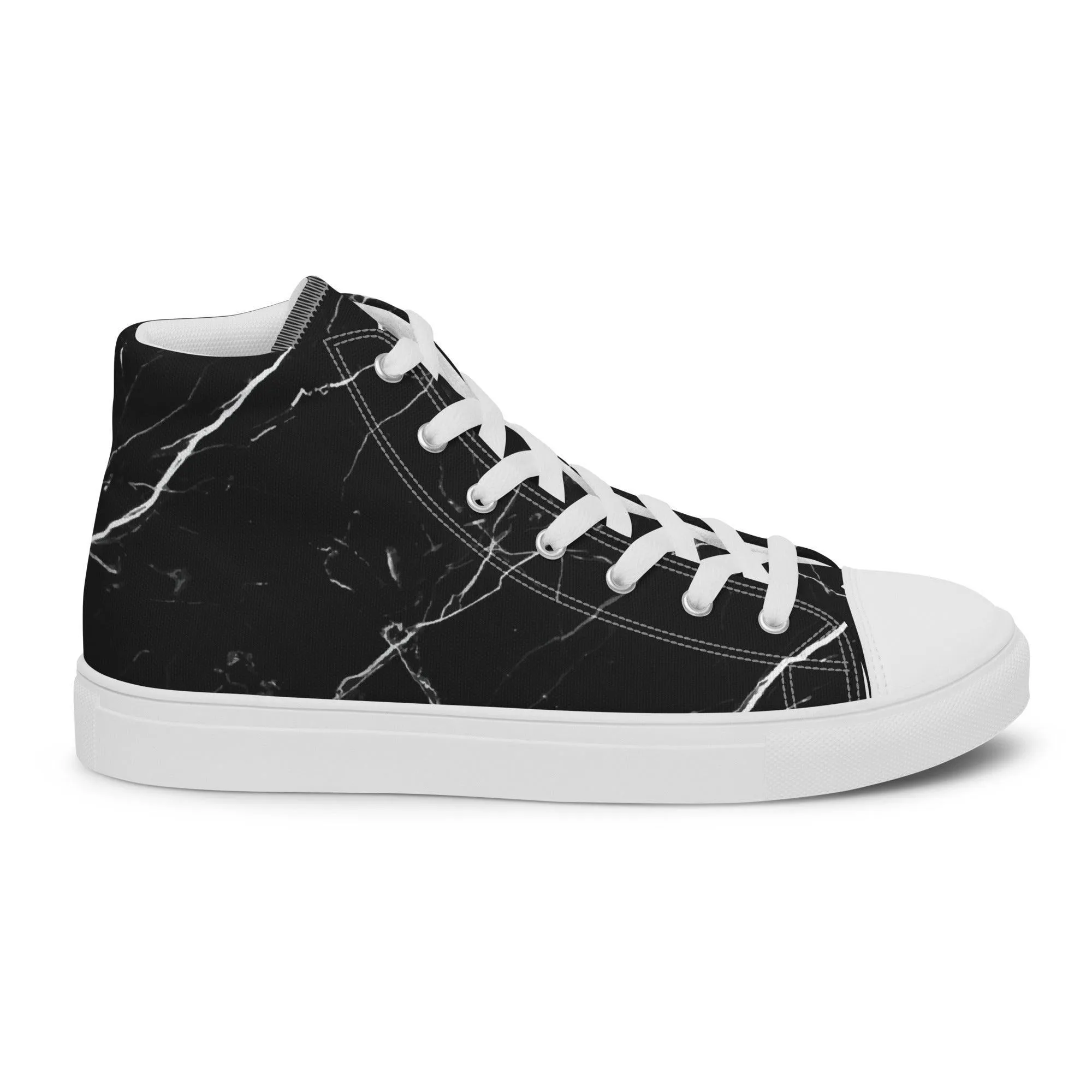 Black High Top Canvas Shoes Paint Splatter