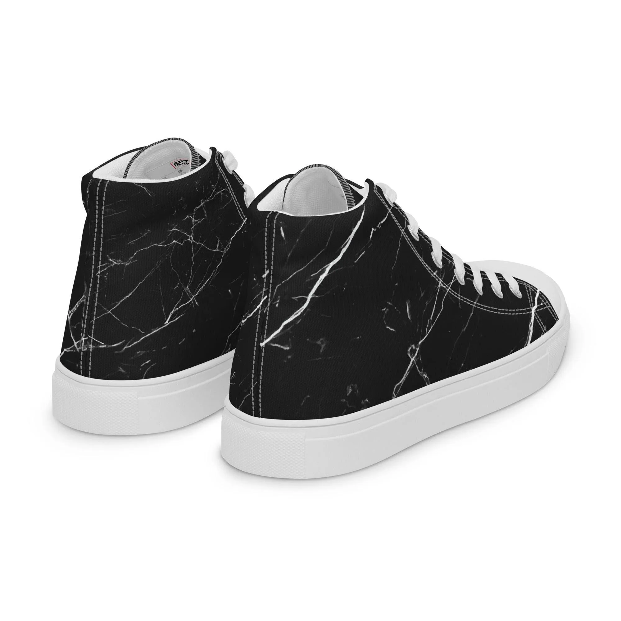 Black High Top Canvas Shoes Paint Splatter