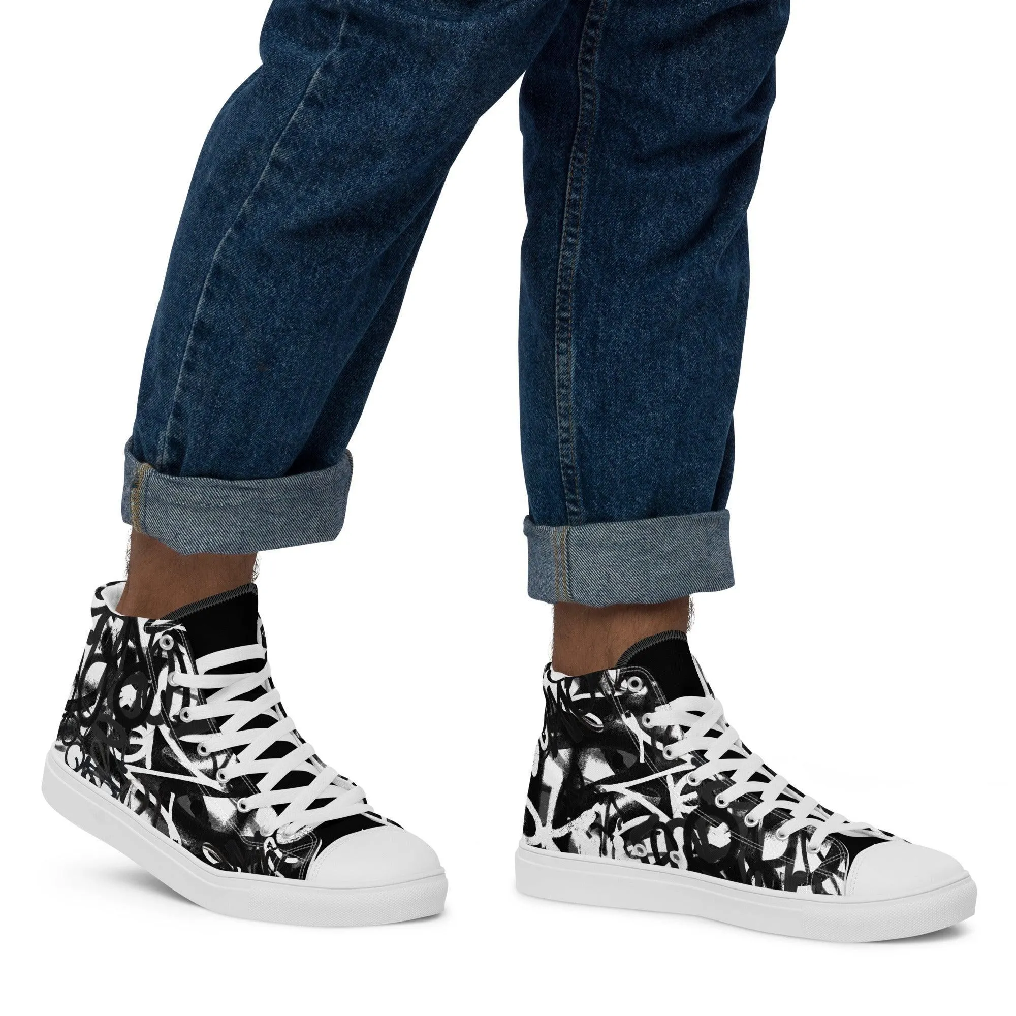Black High Tops Graffiti Sneakers
