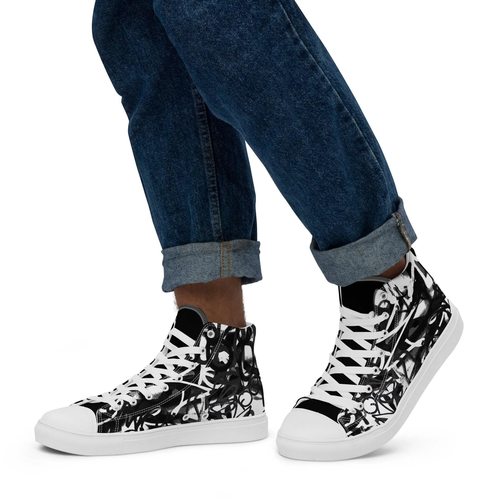 Black High Tops Graffiti Sneakers