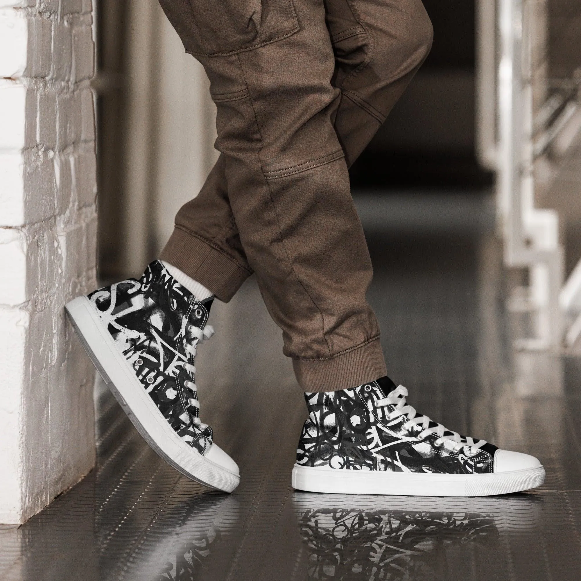 Black High Tops Graffiti Sneakers