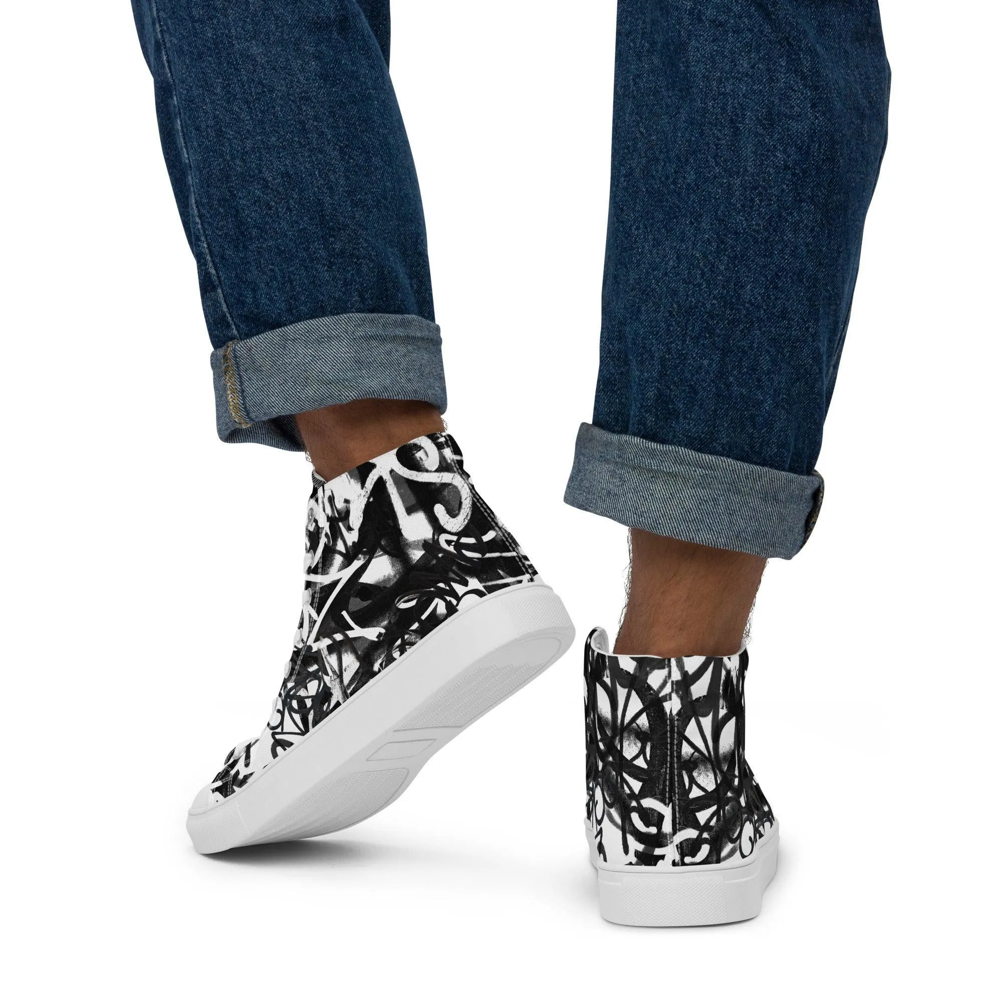 Black High Tops Graffiti Sneakers