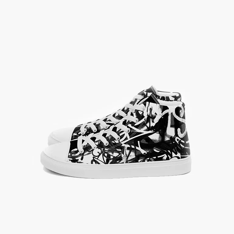 Black High Tops Graffiti Sneakers