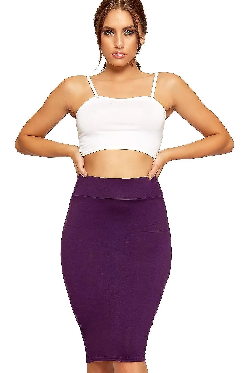 Bodycon Pencil High Waisted Midi Skirt