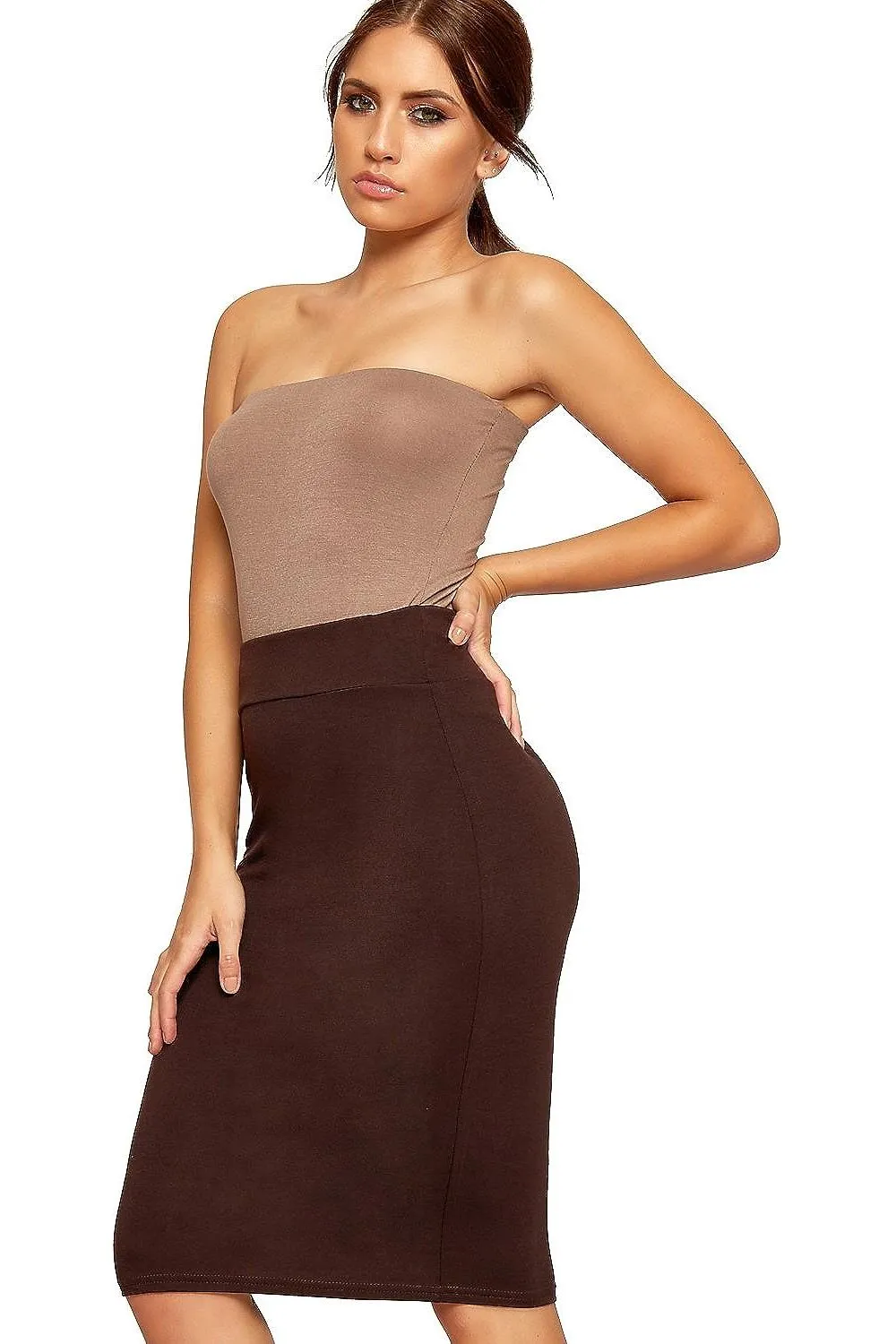 Bodycon Pencil High Waisted Midi Skirt