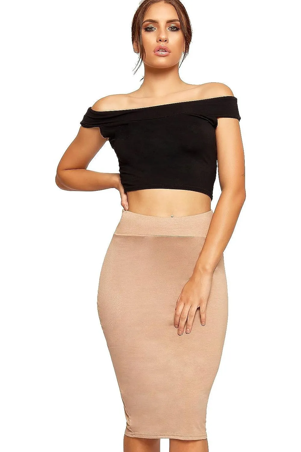 Bodycon Pencil High Waisted Midi Skirt