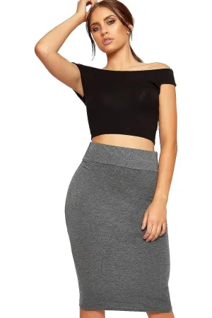 Bodycon Pencil High Waisted Midi Skirt