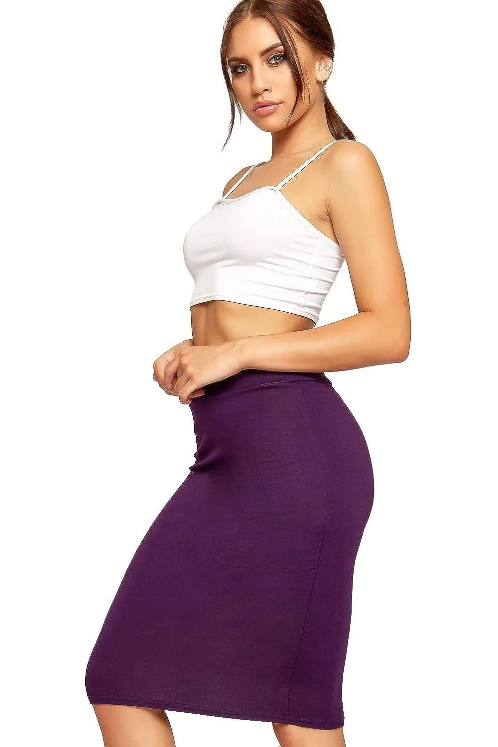 Bodycon Pencil High Waisted Midi Skirt