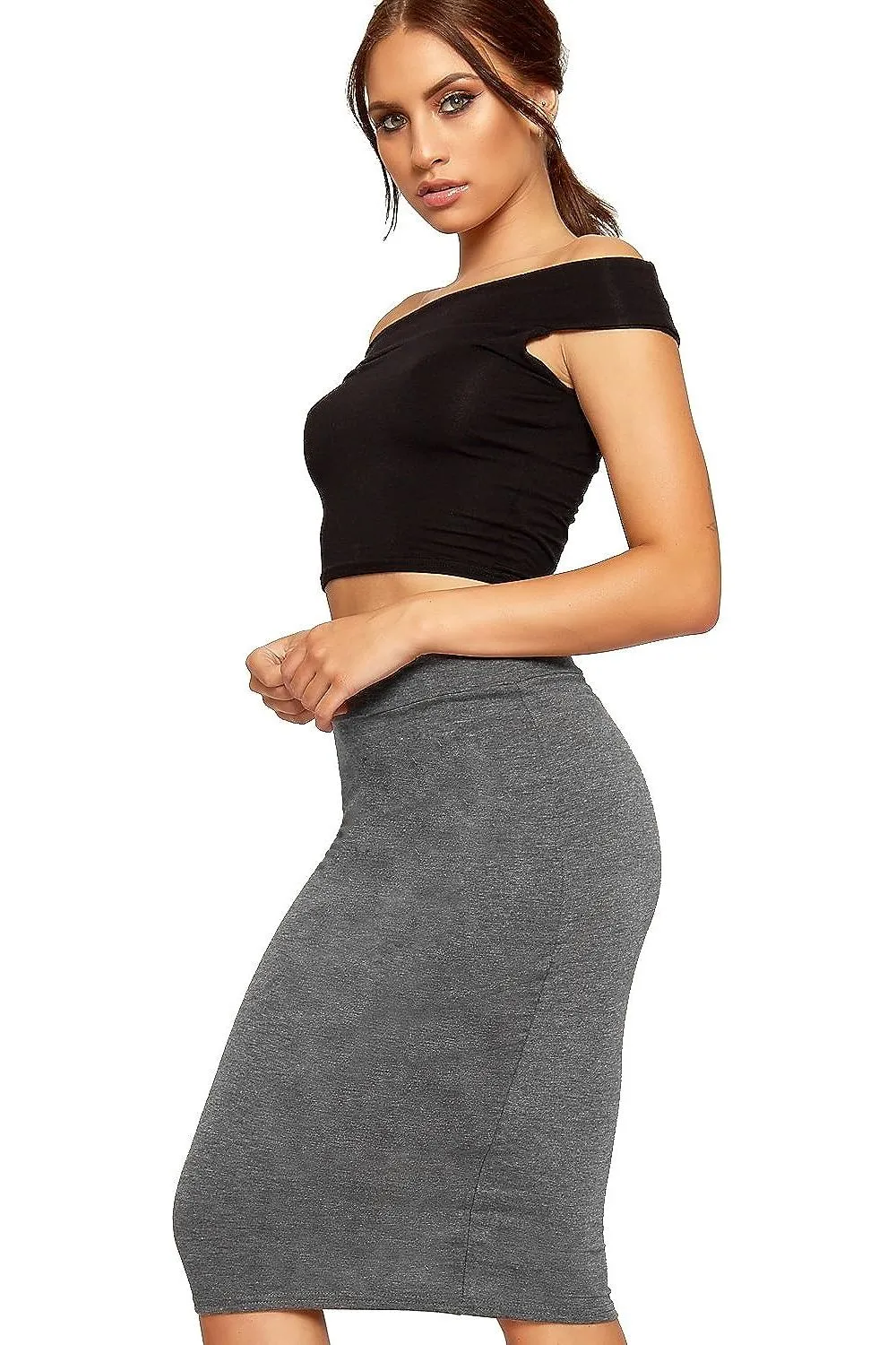 Bodycon Pencil High Waisted Midi Skirt