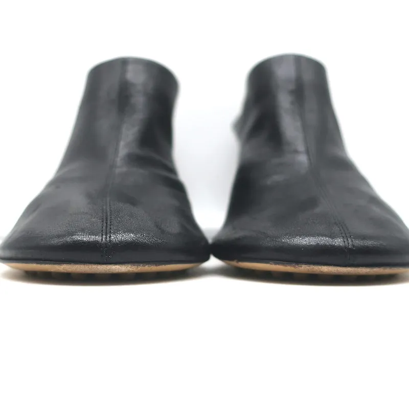 Bottega Veneta Dot Sock Mules Black Leather Size 36