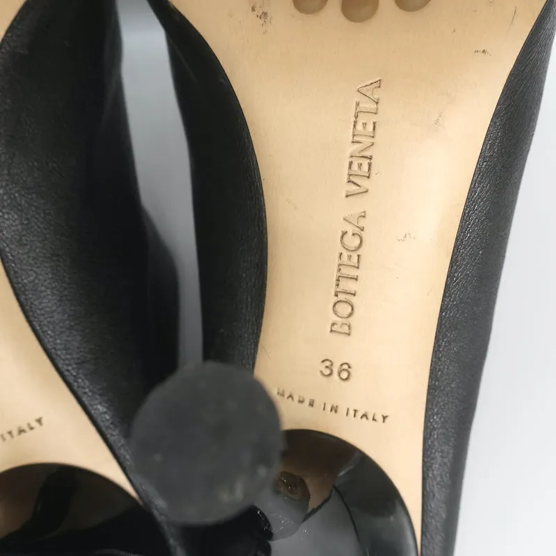 Bottega Veneta Dot Sock Mules Black Leather Size 36