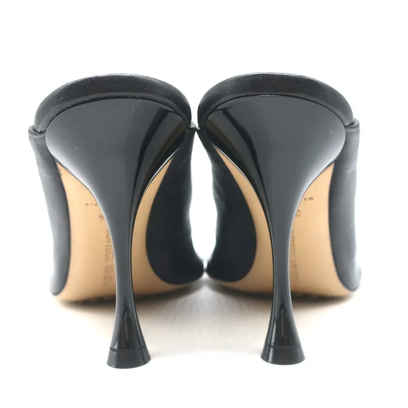 Bottega Veneta Dot Sock Mules Black Leather Size 38.5