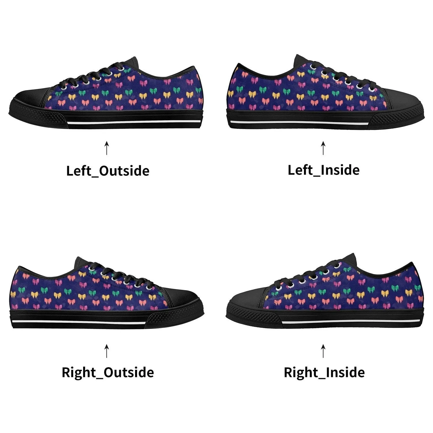 Bows Womens Low Top Canvas Shoes
