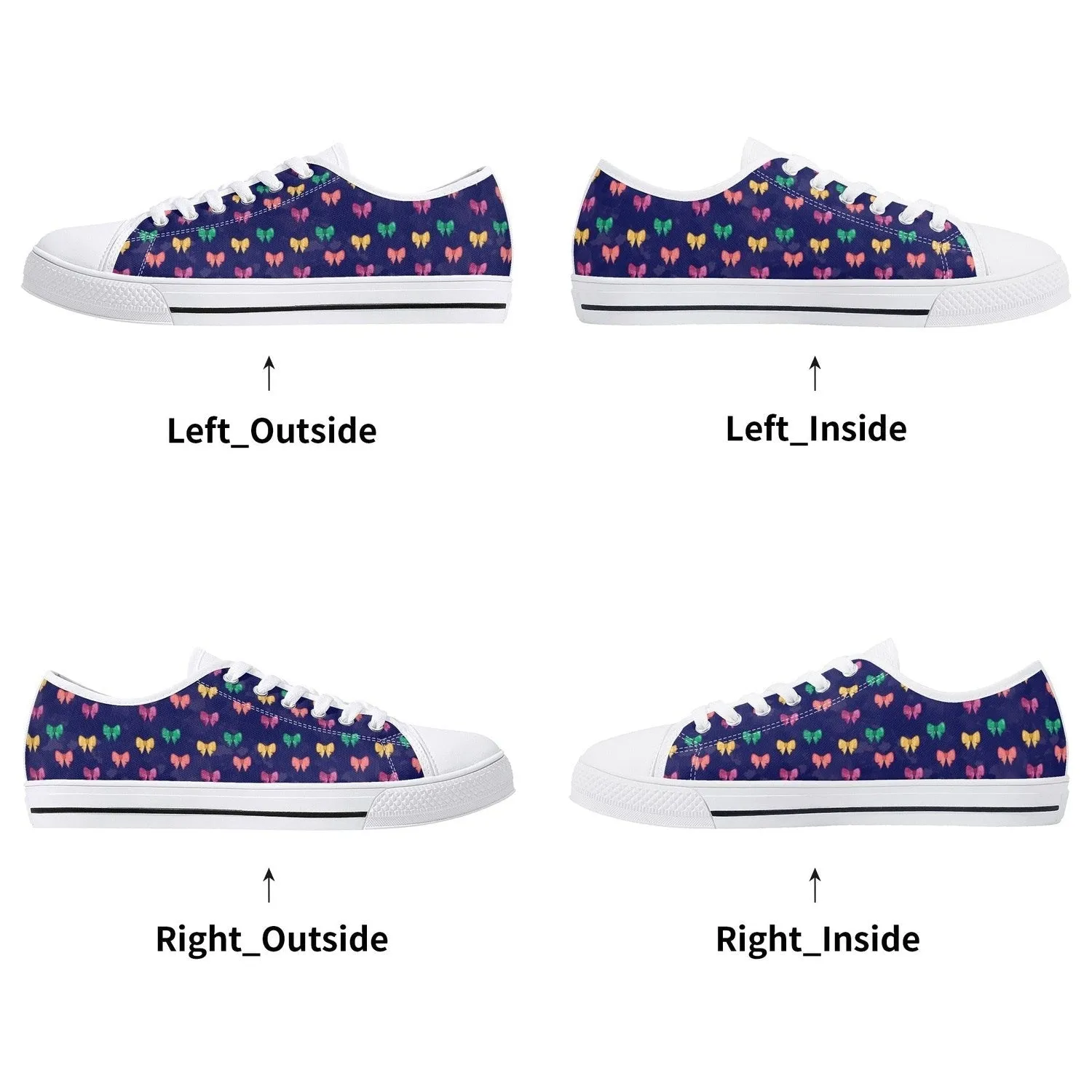 Bows Womens Low Top Canvas Shoes