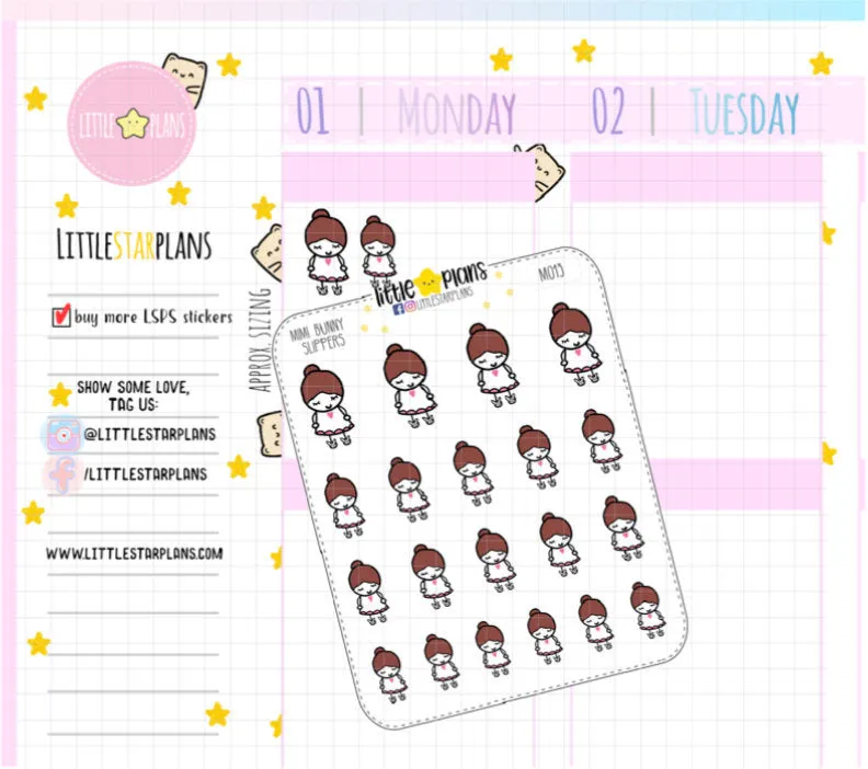 Bunny Slippers | Mimi Planner Stickers