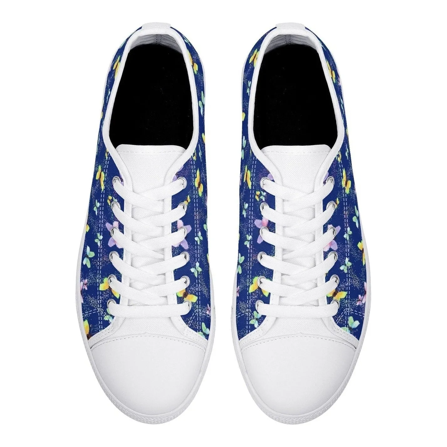 Butterflies Womens Low Top Canvas Shoes