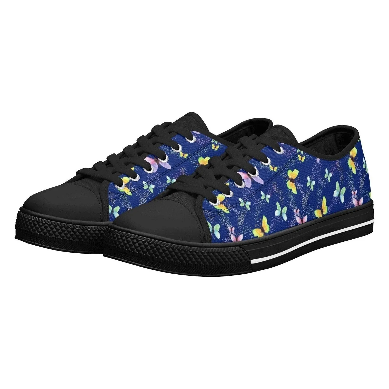 Butterflies Womens Low Top Canvas Shoes