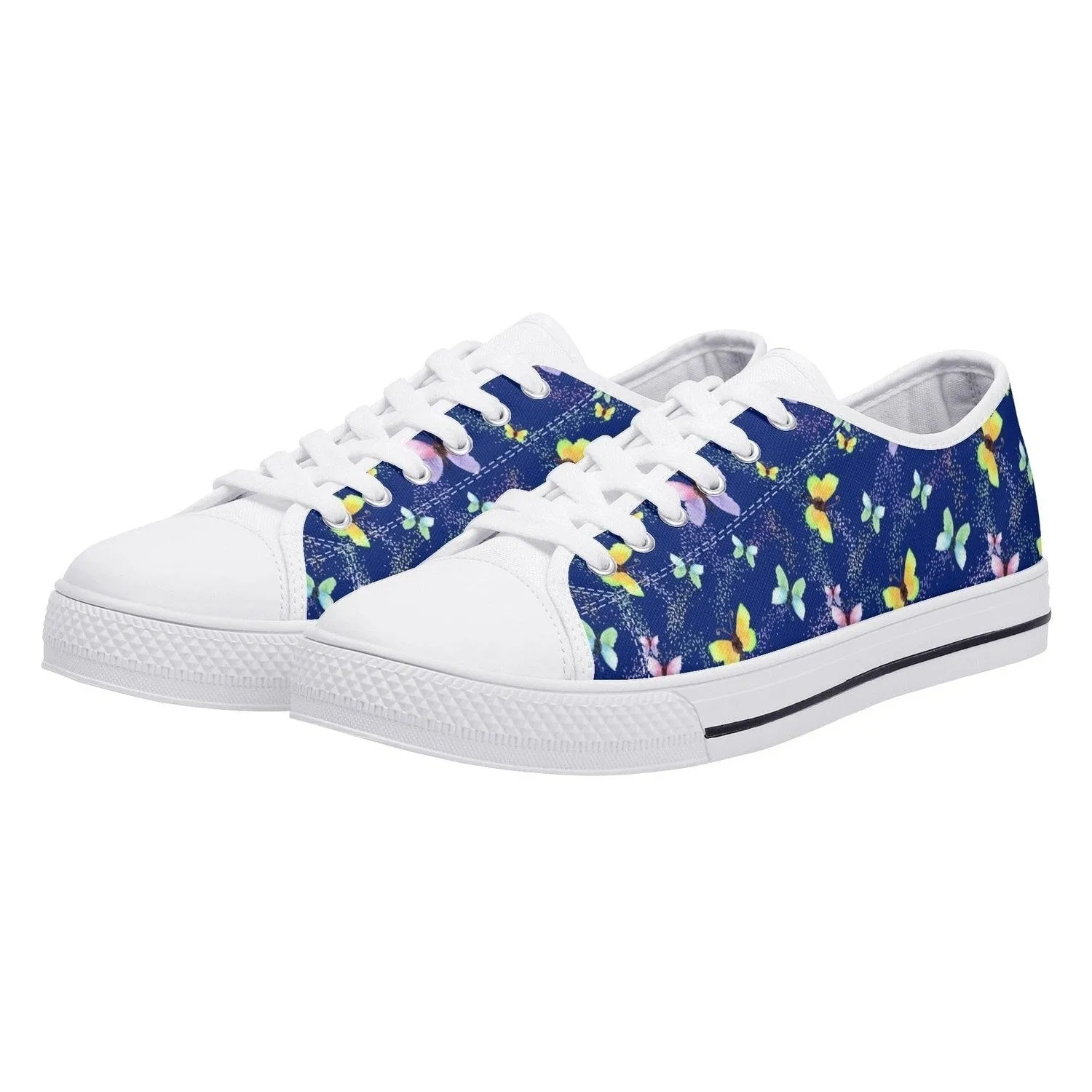 Butterflies Womens Low Top Canvas Shoes