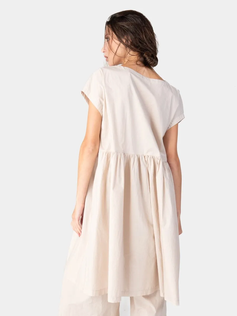 Cap Sleeve Organic Cotton V-Neck Dress
