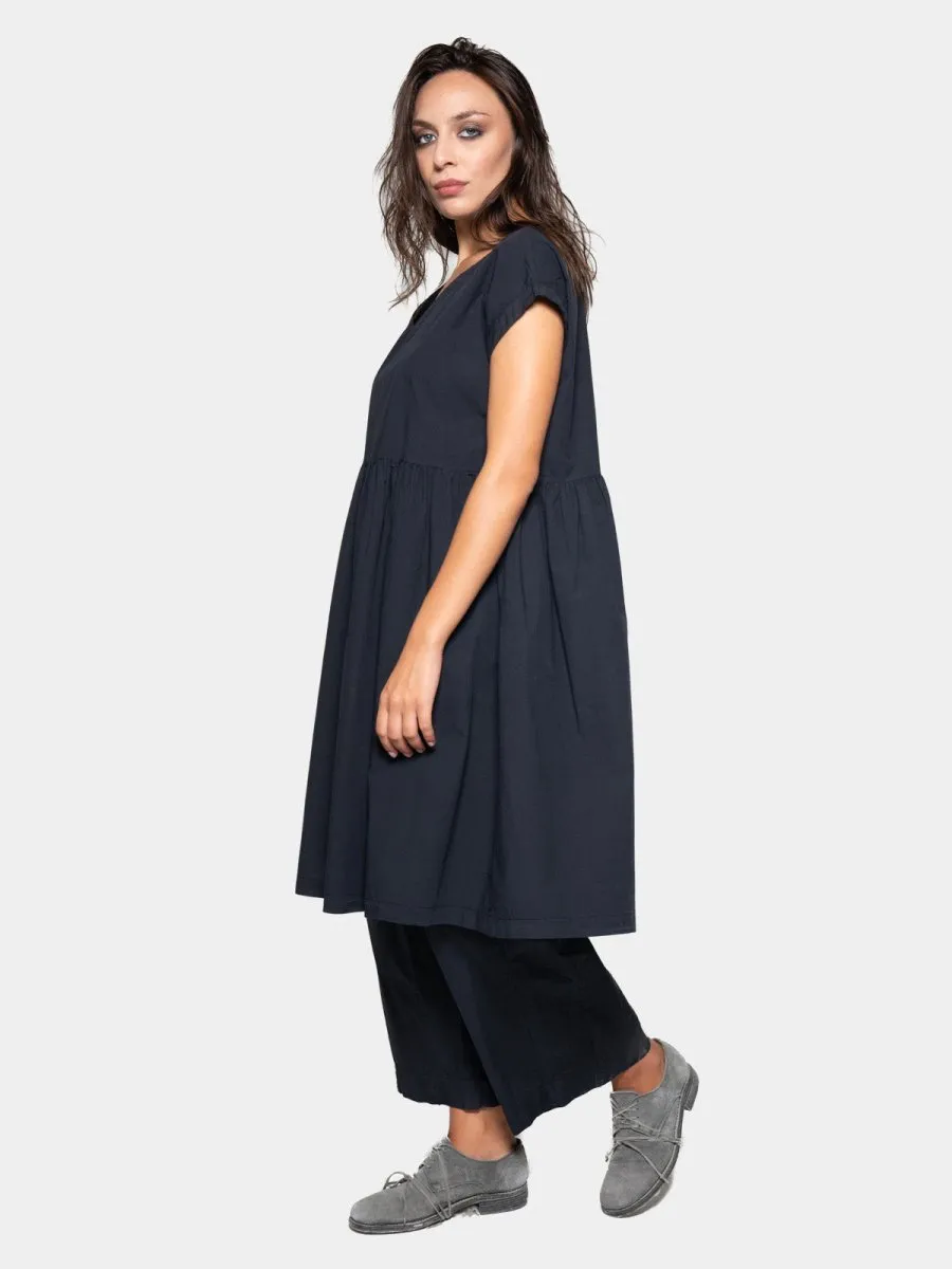 Cap Sleeve Organic Cotton V-Neck Dress