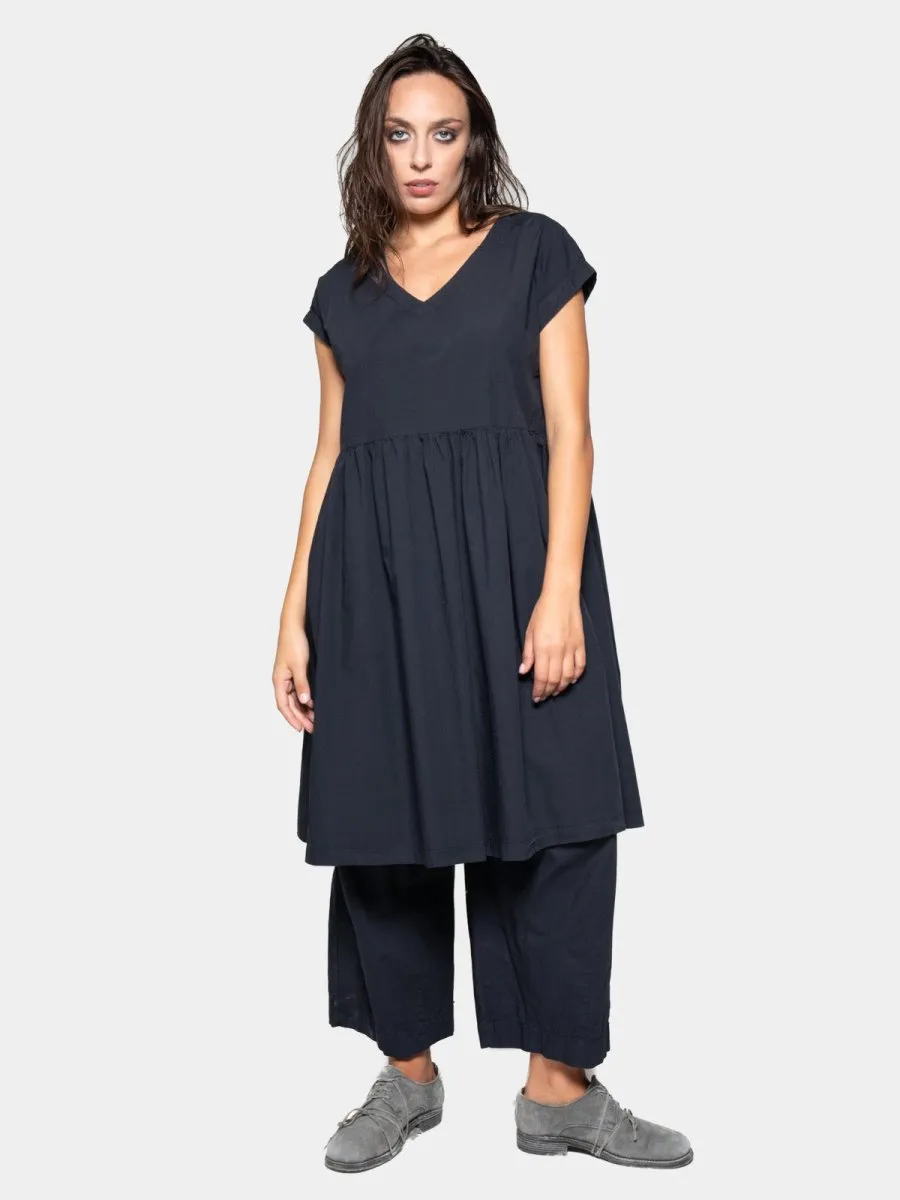 Cap Sleeve Organic Cotton V-Neck Dress