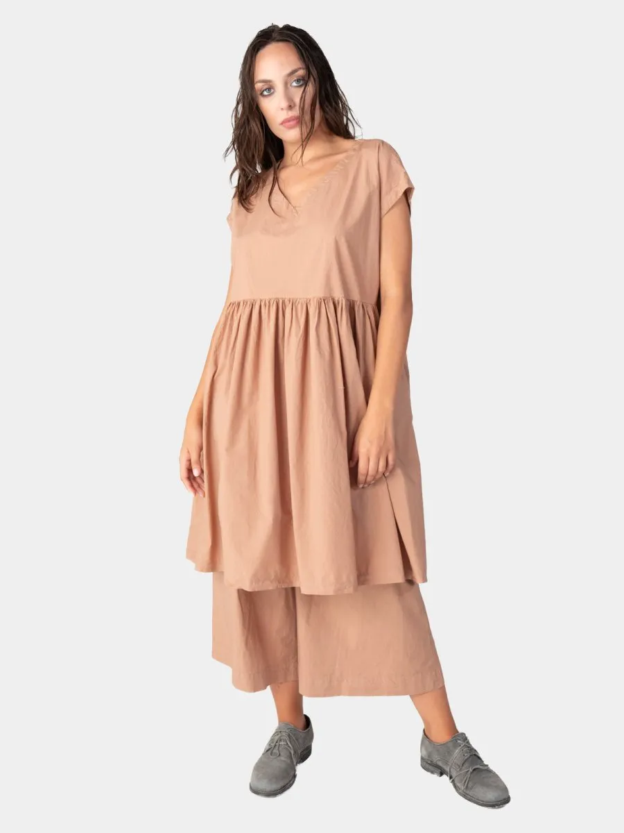 Cap Sleeve Organic Cotton V-Neck Dress