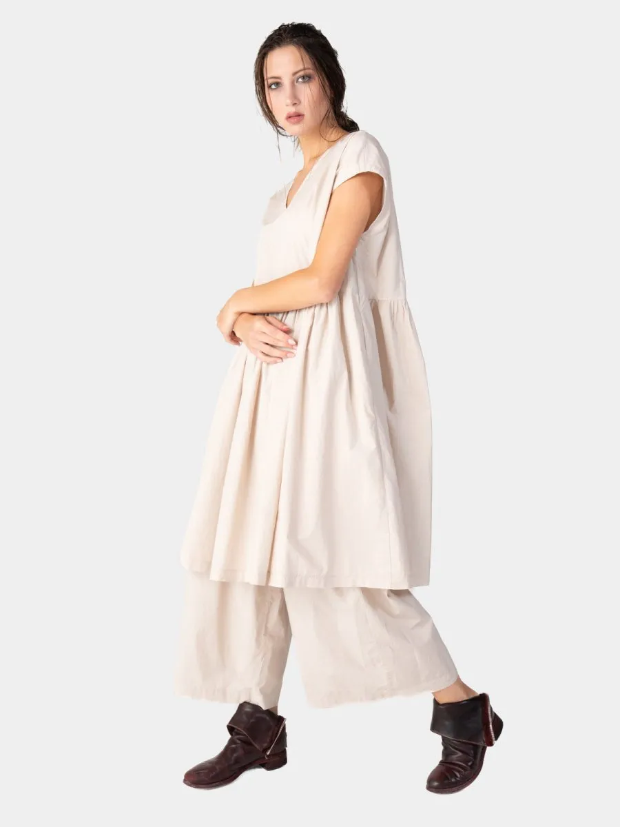 Cap Sleeve Organic Cotton V-Neck Dress