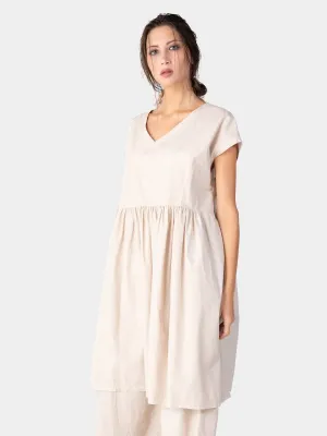 Cap Sleeve Organic Cotton V-Neck Dress