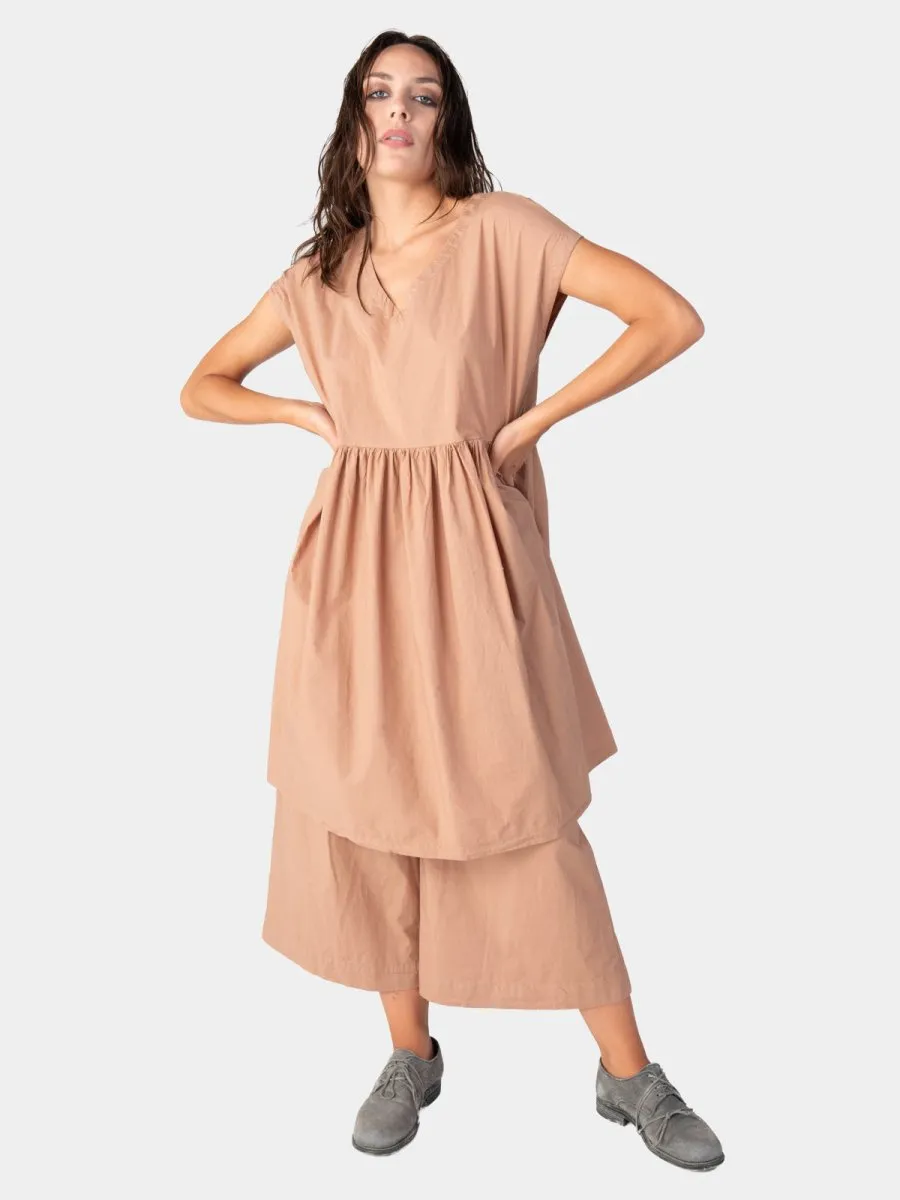 Cap Sleeve Organic Cotton V-Neck Dress