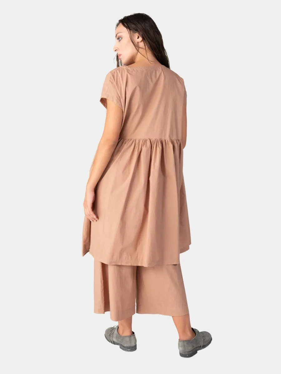 Cap Sleeve Organic Cotton V-Neck Dress